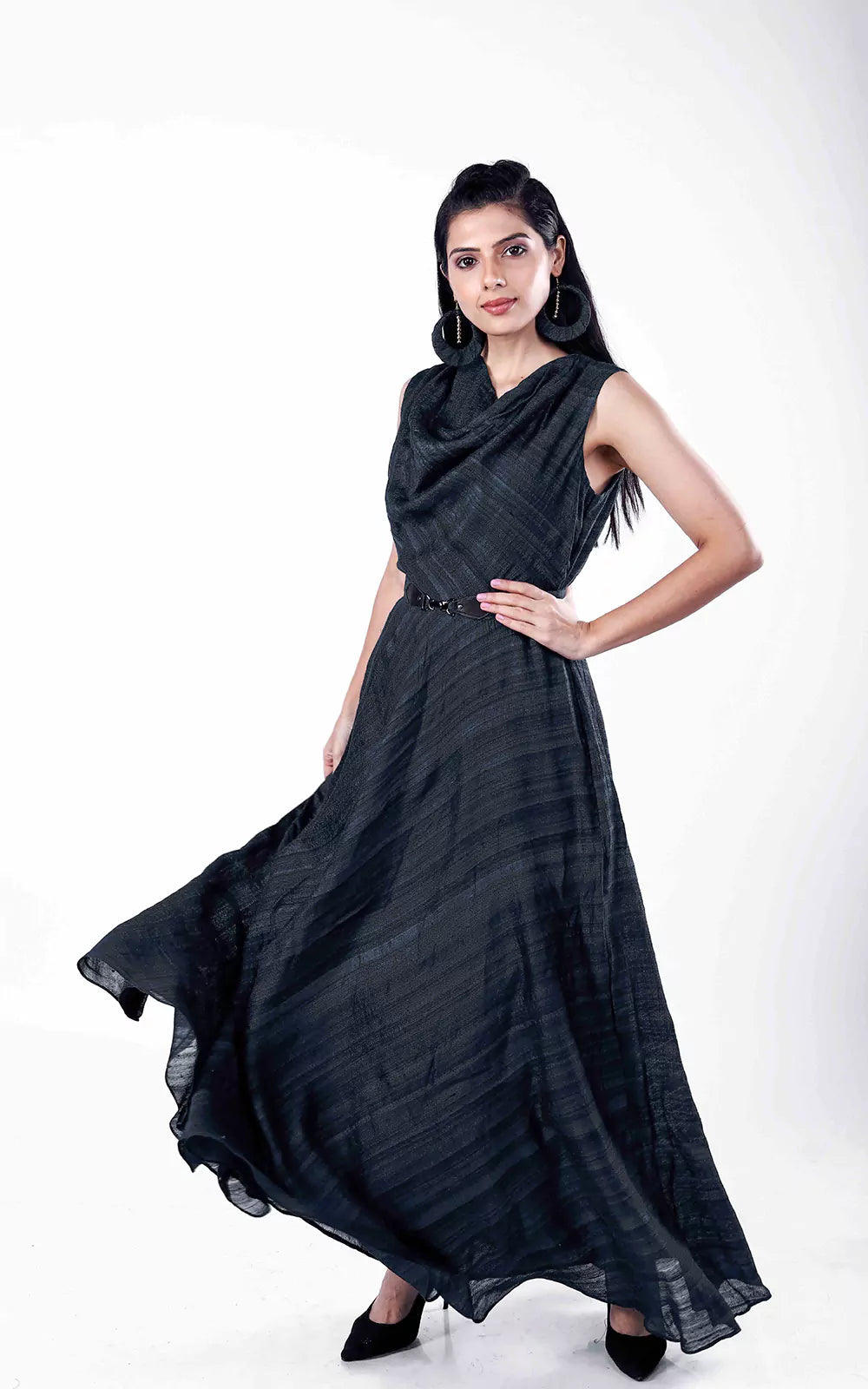 Ghicha silk cowl long dress