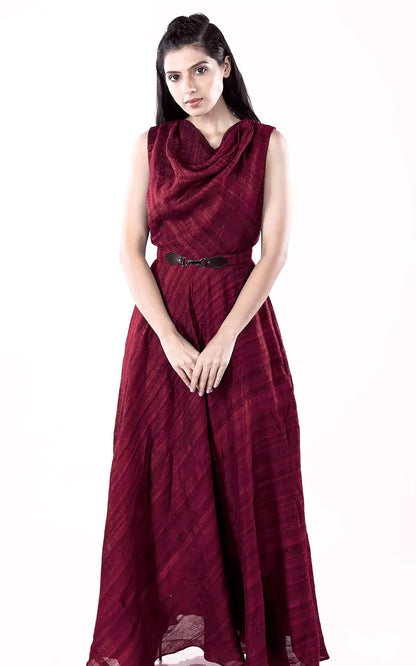 Ghicha silk cowl long dress