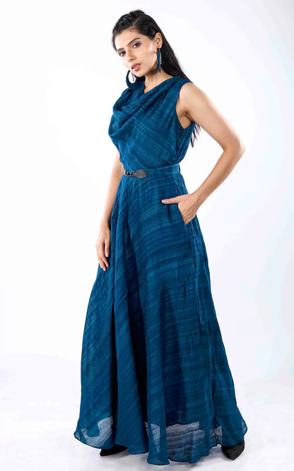 Ghicha silk cowl long dress