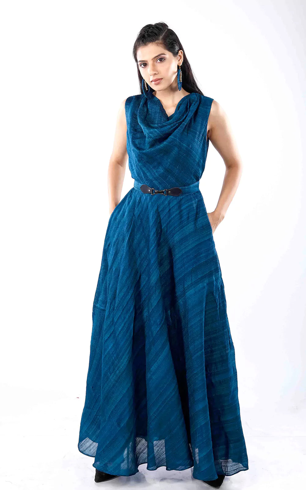 Ghicha silk cowl long dress