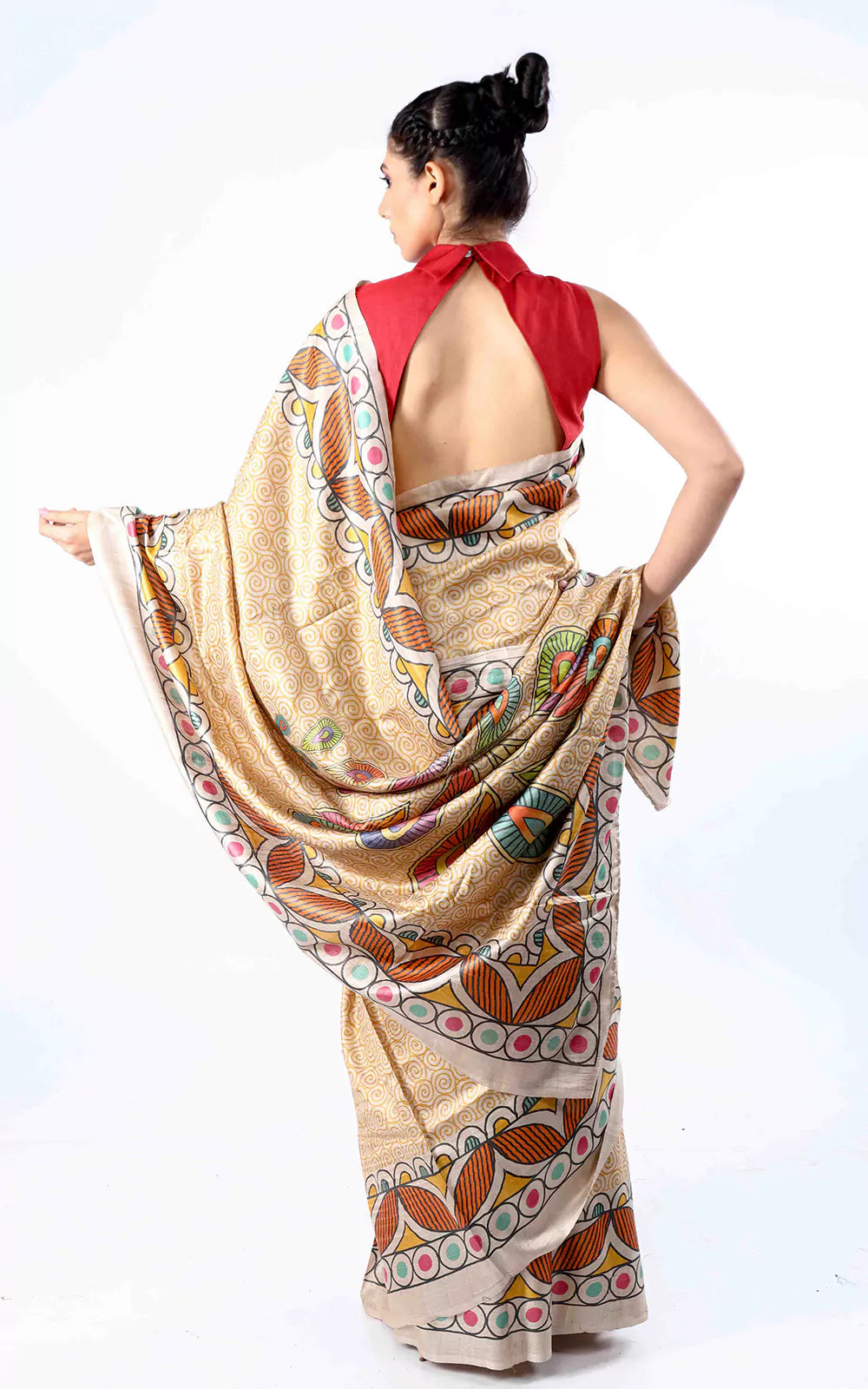 Tussar silk all over digital printed saree