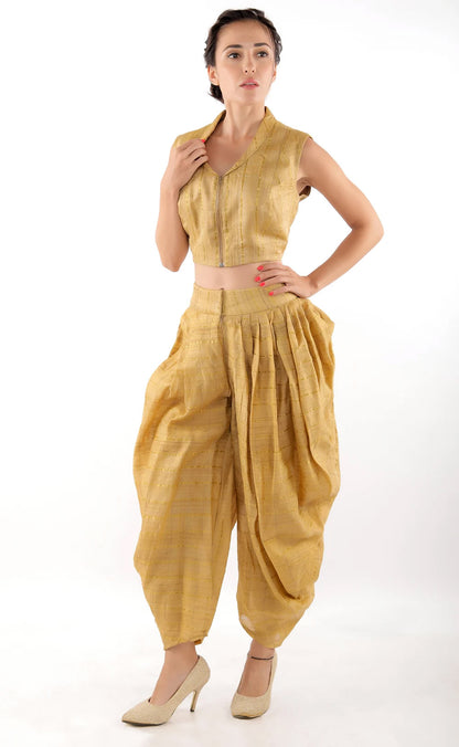 Crop Top and Cowl Pant Set