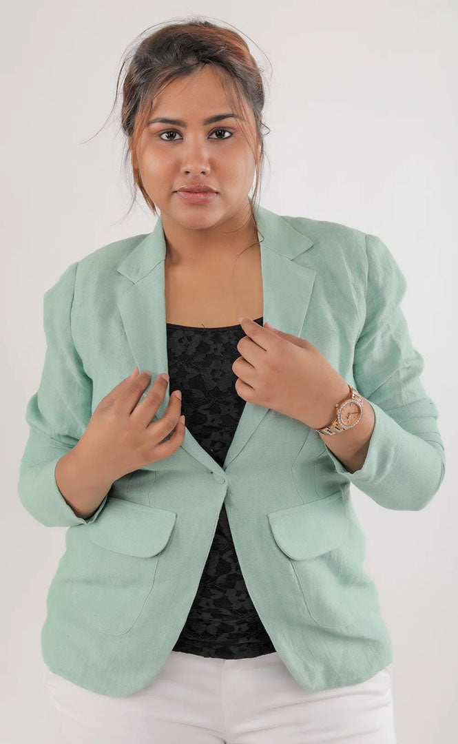 Structured Business Linen Jacket