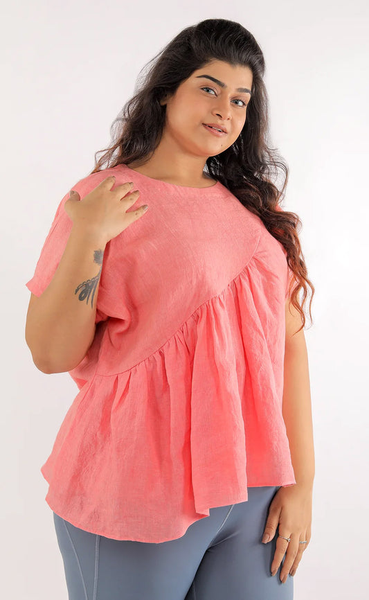 Linen Asymmetrical Top