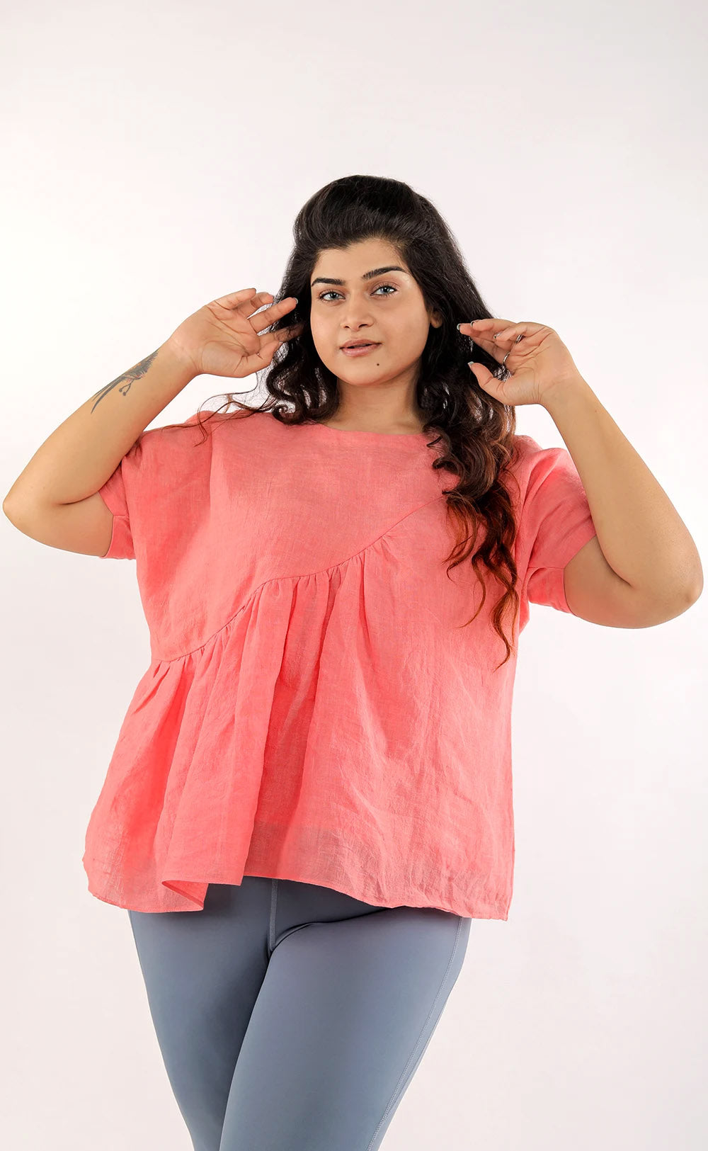 Linen Asymmetrical Top