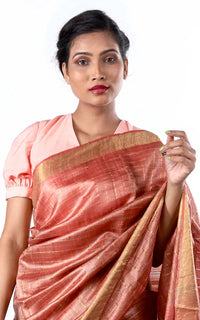 Thumbnail for Tussar Staple Puff Sleeve Blouse