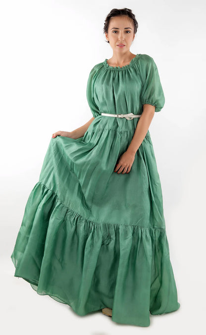 Light Weight Silk Tiered Dress