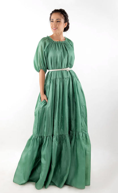 Light Weight Silk Tiered Dress