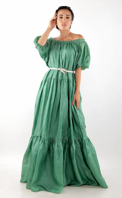 Light Weight Silk Tiered Dress