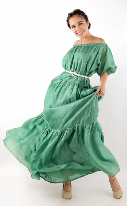 Light Weight Silk Tiered Dress