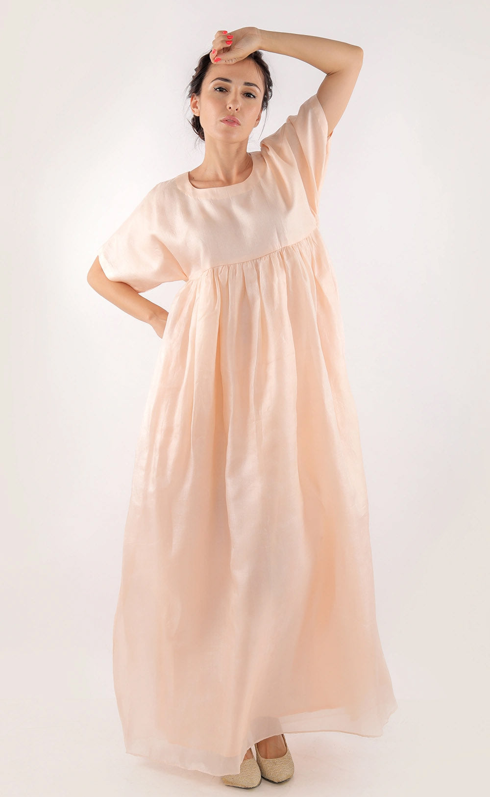 Classy Comfort Fit Silk Maxi Dress