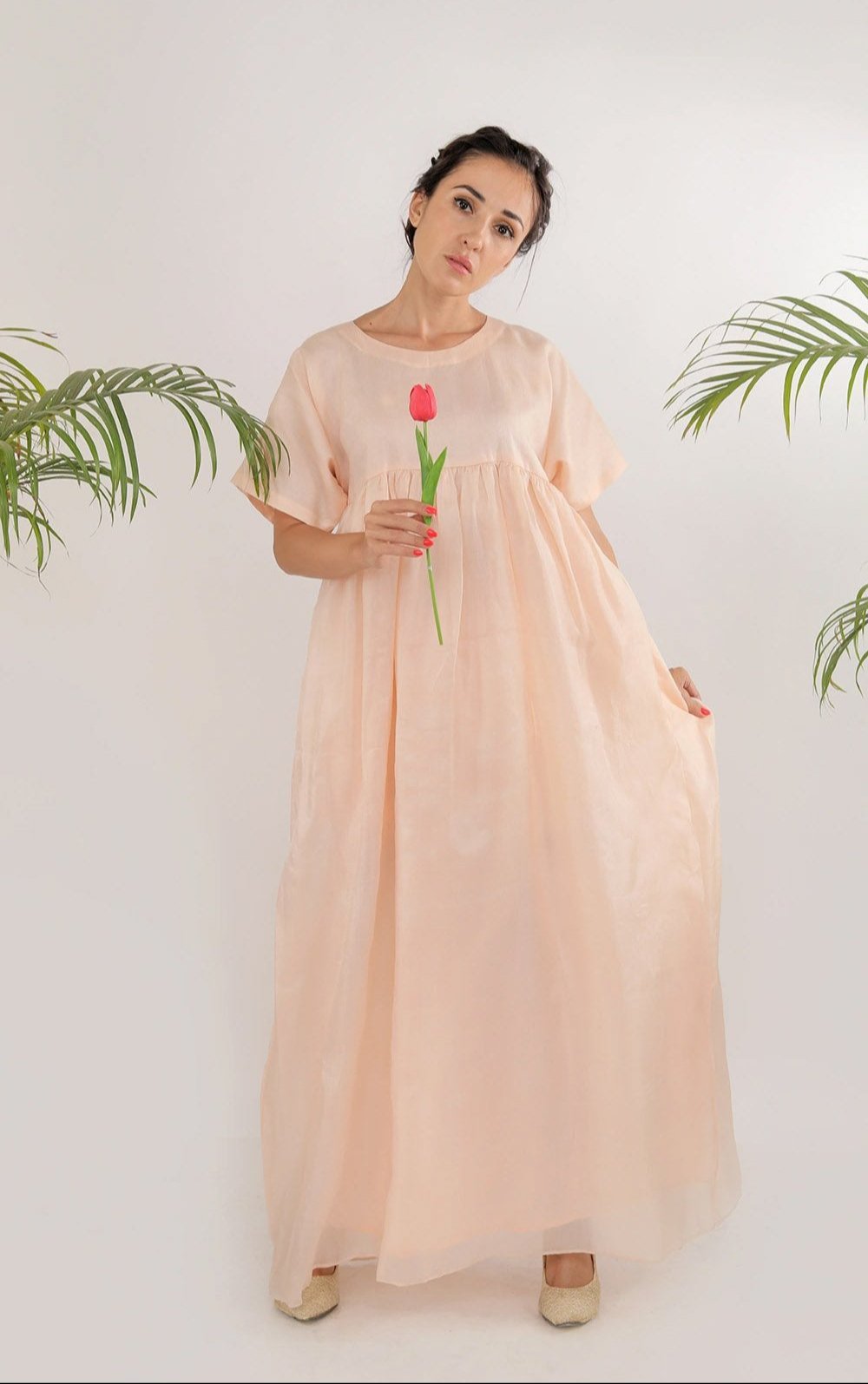 Classy Comfort Fit Silk Maxi Dress