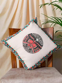 Thumbnail for Hand Painted Butterfly & Lotus Design Cushion Cover Pack Of 2