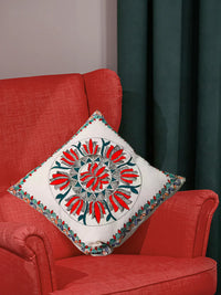 Thumbnail for Hand Painted Butterfly & Lotus Design Cushion Cover Pack Of 2