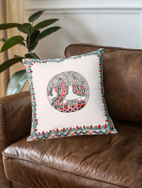 Thumbnail for Hand Painted Red & Black Design Madhubani Cushion Cover Pack Of 5