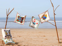 Thumbnail for Colorful Fish & Lotus Motif Hand Painted Madhubani Art Cushion Cover Pack Of 5