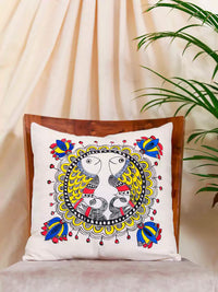Thumbnail for Hand Painted Madhubani Fish & Lotus Art Cushion Cover Pack Of 2