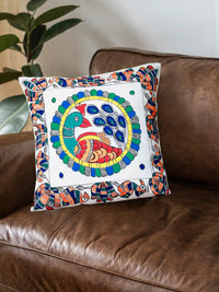 Thumbnail for Madhubani Handmade Peacock Art Cushion Covers Pack Of 3