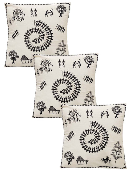 Warli Cushion Cover Pack Of 3