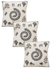 Thumbnail for Warli Cushion Cover Pack Of 3