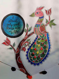 Thumbnail for Madhubani Hand Painted Boho Decor Canvas Wall Hanging
