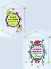 Thumbnail for Set of 5 Madhubani Hand Painted Boho Home Decor Wall Hanging