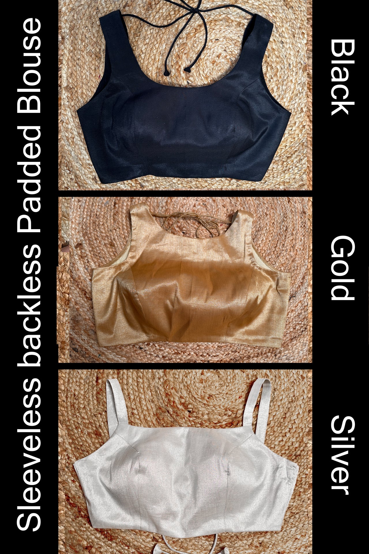 Black/ Silver/ Gold Padded Blouse