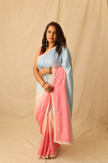 Soothing-Multi-Color-Ombre-Pure-Cotton-Saree-with-Lace-Border-Detail