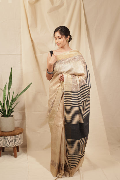 Majestic Mayur Tussar Silk Saree