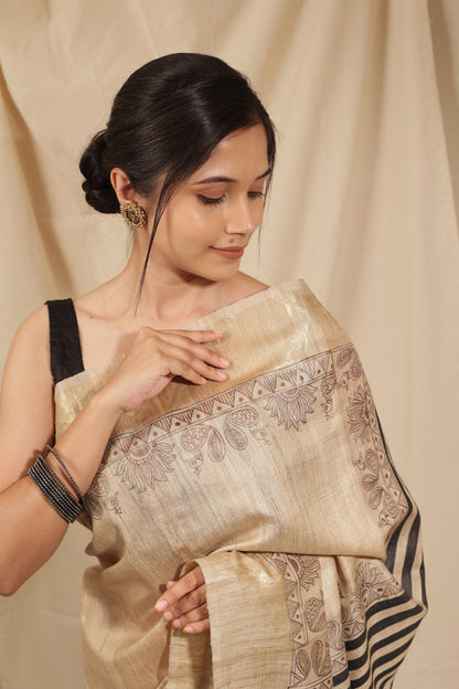 Majestic Mayur Tussar Silk Saree