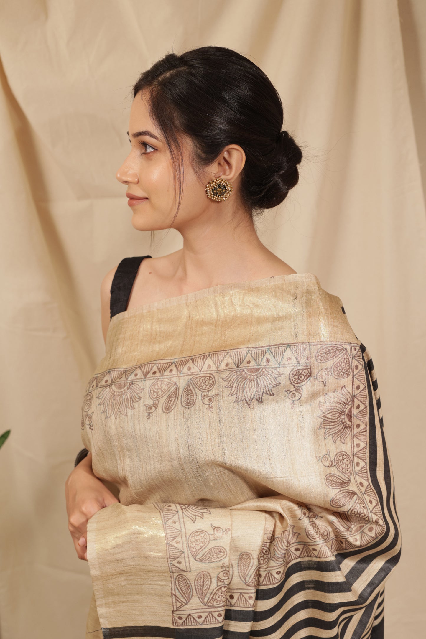 Majestic Mayur Tussar Silk Saree