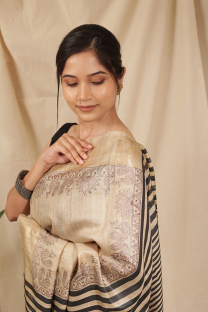 Majestic Mayur Tussar Silk Saree