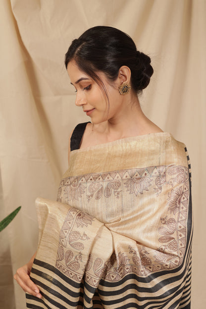 Majestic Mayur Tussar Silk Saree