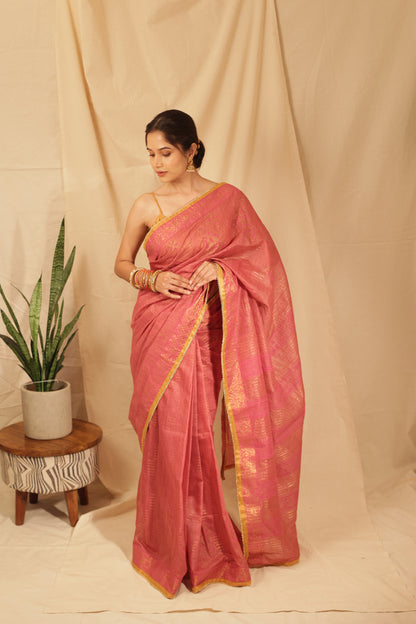 Joyful Festive Floral Tussar Saree