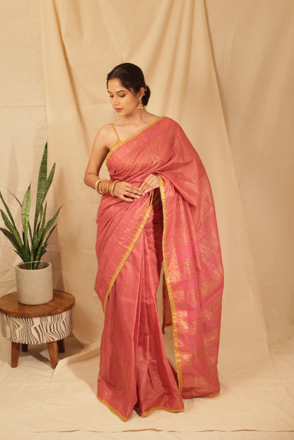 Joyful Festive Floral Tussar Saree