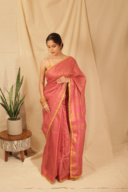 Joyful Festive Floral Tussar Saree