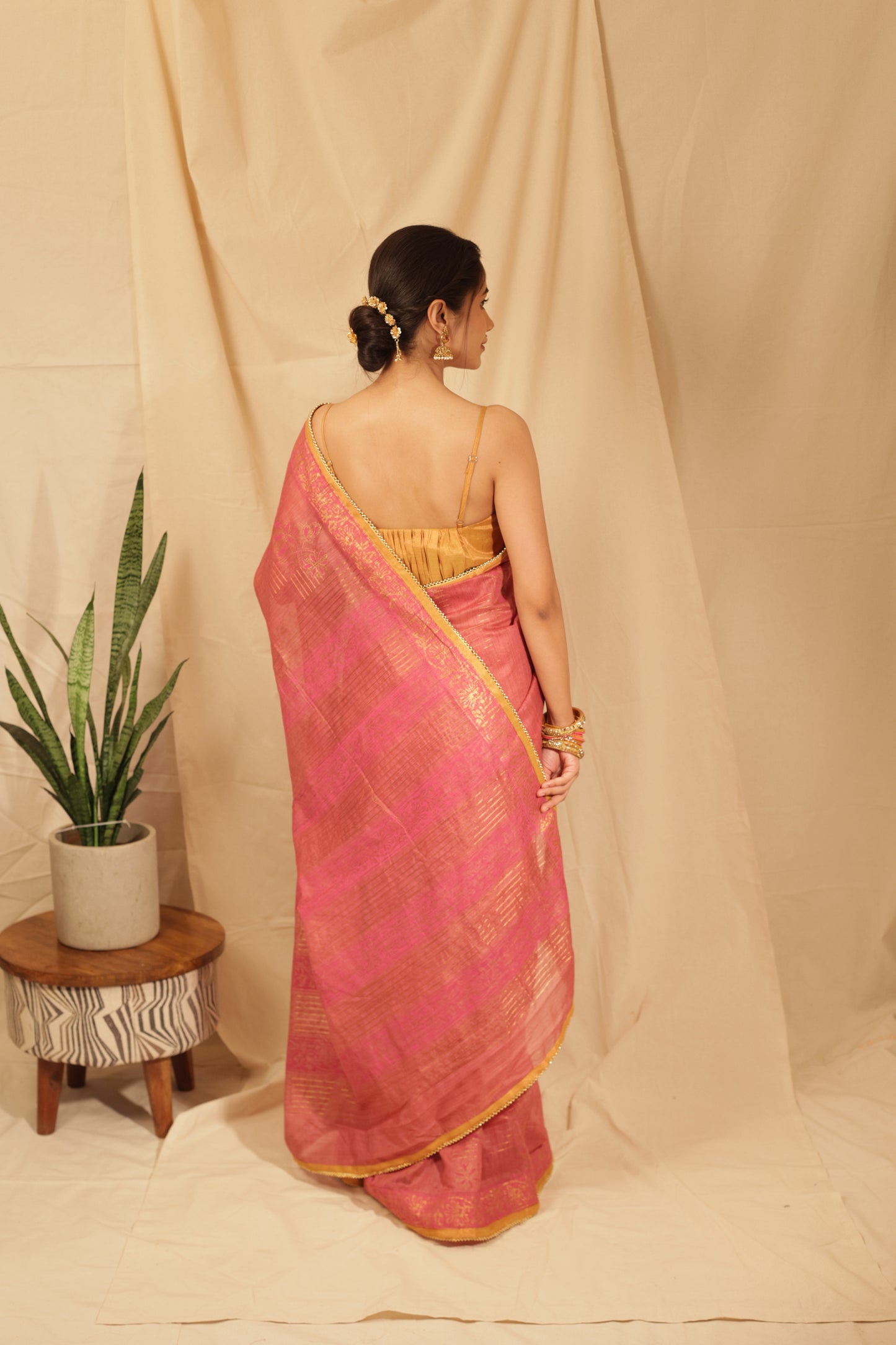 Joyful Festive Floral Tussar Saree