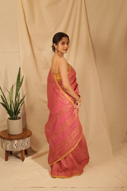 Joyful Festive Floral Tussar Saree