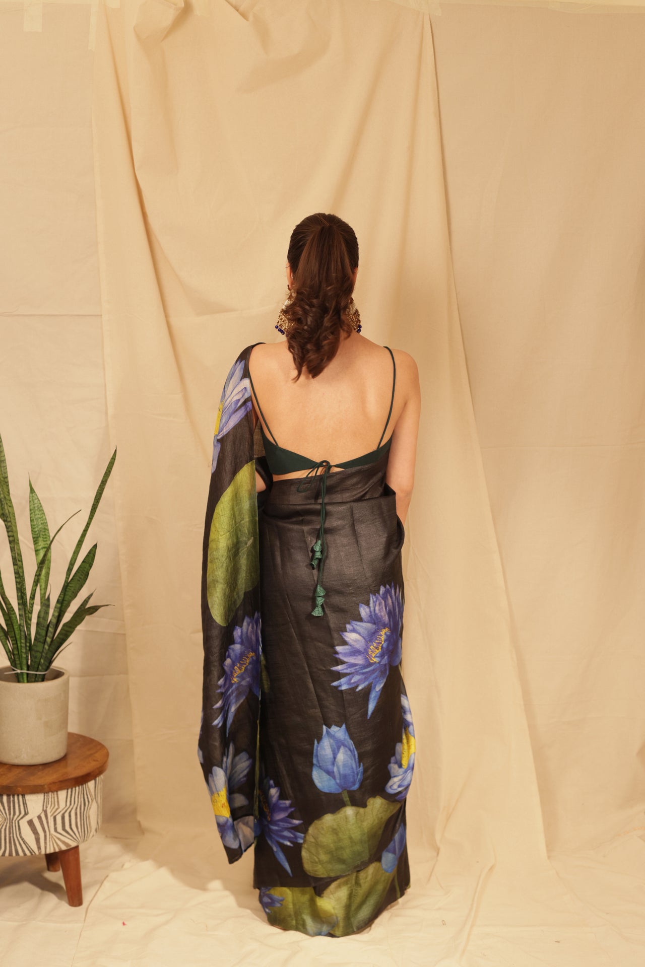 Tusser Silk Modern Floral Saree