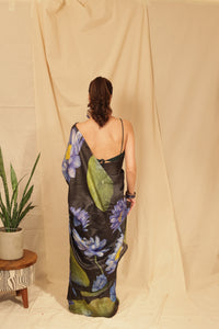 Thumbnail for Tusser Silk Modern Floral Saree