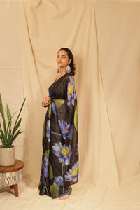 Thumbnail for Tusser Silk Modern Floral Saree