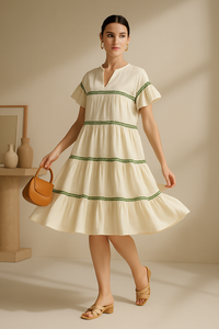 Thumbnail for Summer Sway Flared Sleeve Cotton Dress
