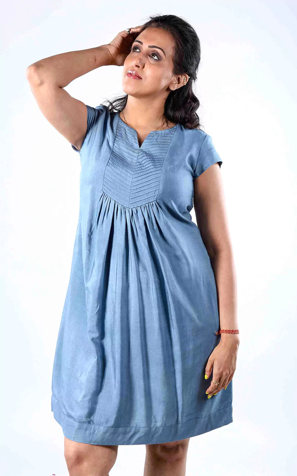 Tussar Staple Cap Sleeve A-Line Tunic