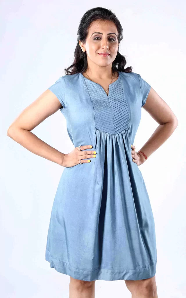 Tussar Staple Cap Sleeve A-Line Tunic