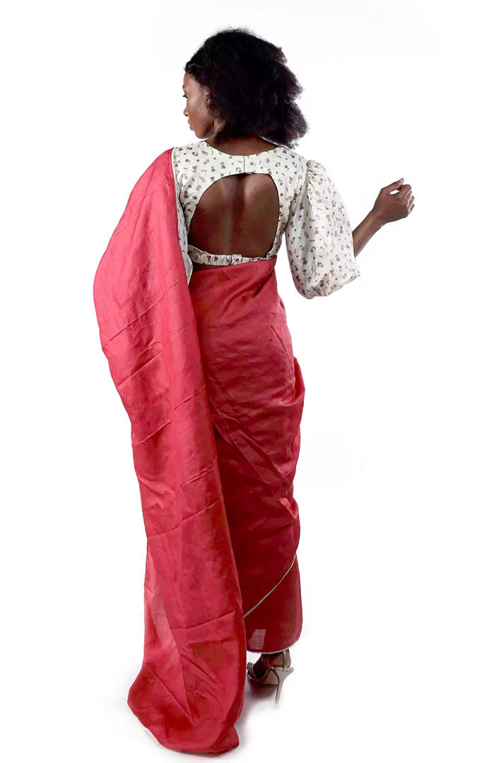 Classic Red Tussar Silk Saree