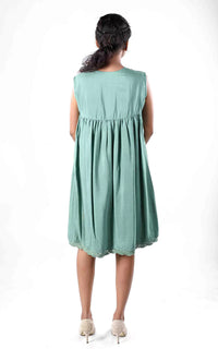 Thumbnail for Tussar Staple Sleeveless A-line Tunic