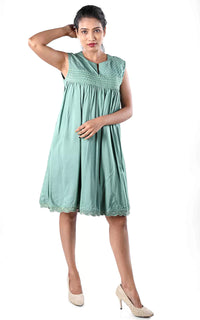 Thumbnail for Tussar Staple Sleeveless A-line Tunic