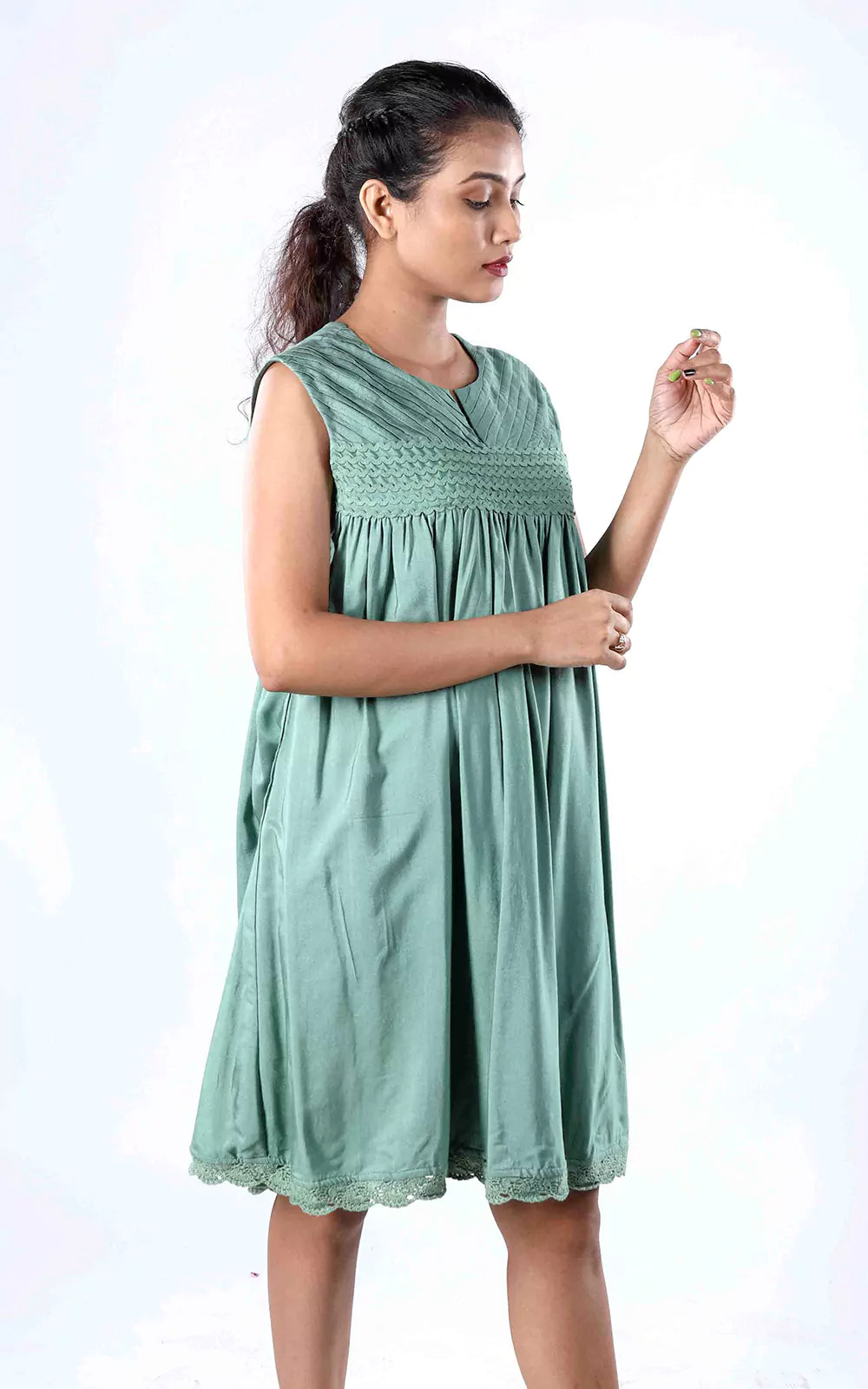 Tussar Staple Sleeveless A-line Tunic