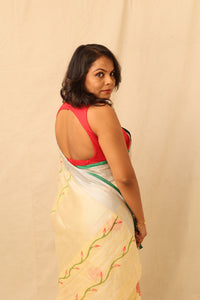 Thumbnail for Vibrant Vermilion Back Elasticated Blouse