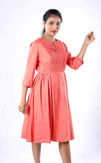 Thumbnail for Tussar Staple 3/4th Sleeve Long Tunic